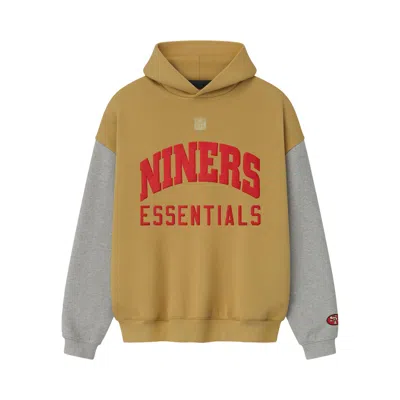 Pre-owned Essentials Fear Of God  Forty Niners Sport Hoodie 'prairie Sand/concrete Heather' | Yellow | Men's Si