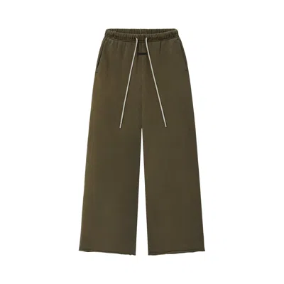 Pre-owned Essentials Fear Of God  French Terry Raw Cut Lounge Fit Sweatpant 'washed Moss' | Green | Women's Siz