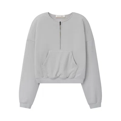 Pre-owned Essentials Fear Of God  French Terry Relaxed Half Zip 'washed Overcast' | Grey | Women's Size Xl