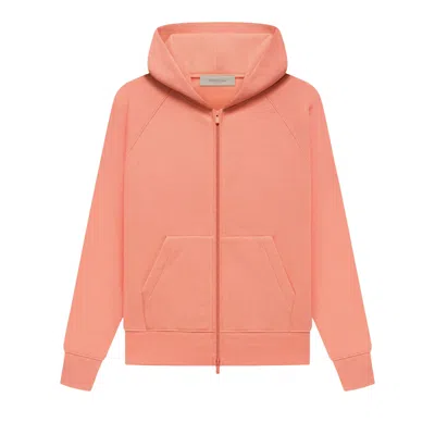 Pre-owned Essentials Fear Of God  Full Zip Hoodie 'coral' | Orange | Kid's Size -6.5
