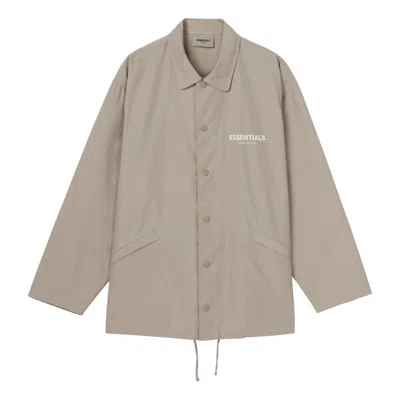 Essentials Fear Of God  Fw20 Coach Jacket Moss In Brown