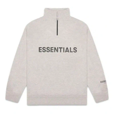 Essentials Fear Of God  Fw20 Half Zip Pullover 'oatmeal' In Gray