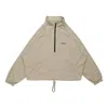 Essentials Fear Of God  Fw20 Half-zip Track Jacket Moss In Gray