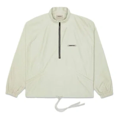 Essentials Fear Of God  Fw20 Half Zip Track Jacket 'sage' In Neutral