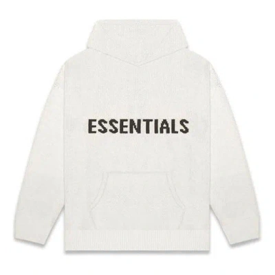 Essentials Fear Of God  Fw20 Knit Logo Hoodie 'oatmeal'