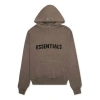 Essentials Fear Of God  Fw20 Knit Logo Hoodie 'taupe' In Brown