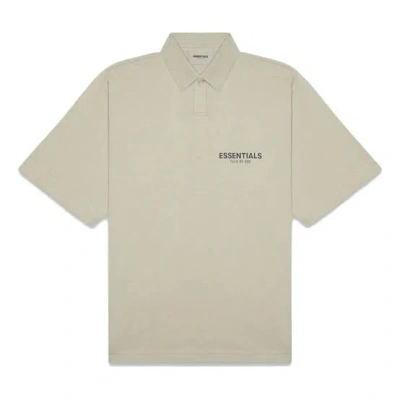 Essentials Fear Of God  Fw20 Logo Polo Shirt 'moss' In Neutral