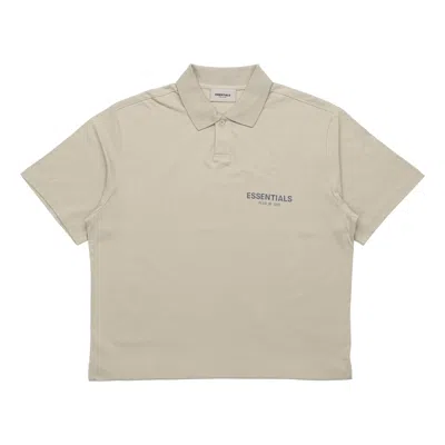 Essentials Fear Of God  Fw20 Logo Polo Shirt 'olive' In Neutral
