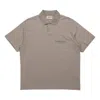 Essentials Fear Of God  Fw20 Logo Polo Shirt 'taupe' In Black