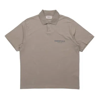 Essentials Fear Of God  Fw20 Logo Polo Shirt 'taupe'