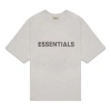 Essentials Fear Of God  Fw20 Logo Tee 'heather Oatmeal' In White