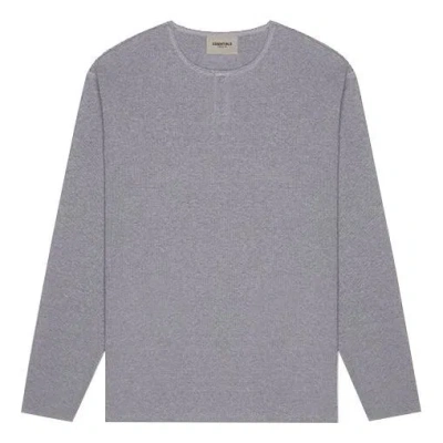 Essentials Fear Of God  Fw20 Long Sleeve Henley Tee 'grey' In Gray
