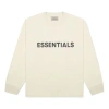 Essentials Fear Of God  Fw20 Long Sleeve Logo Tee 'cream' In Neutral