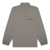 Essentials Fear Of God  Fw20 Long Sleeve Polo Shirt 'cement' In Gray