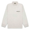 Essentials Fear Of God  Fw20 Long Sleeve Polo Shirt 'oatmeal' In Green