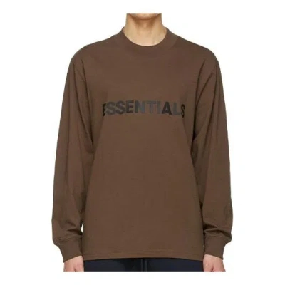 Essentials Fear Of God  Fw20 Long Sleeve Tee 'rain Drum' In Brown