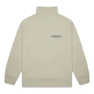 Essentials Fear Of God  Fw20 Mock Neck Sweatshirt 'moss' In Neutral