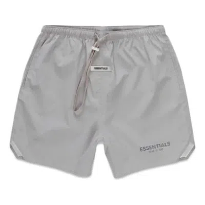 Essentials Fear Of God  Fw20 Volley Shorts 'silver' In Gray