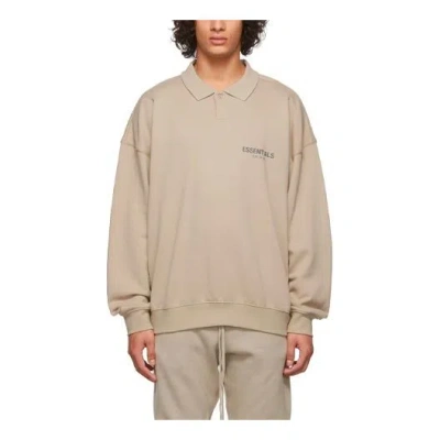Essentials Fear Of God  Fw21 French Terry Polo Shirt 'tan' In Neutral