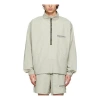 Essentials Fear Of God  Fw21 Half-zip Track Jacket Green/concrete In Gray