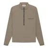 Essentials Fear Of God  Fw21 Half Zip Track Jacket Harvest In Gray