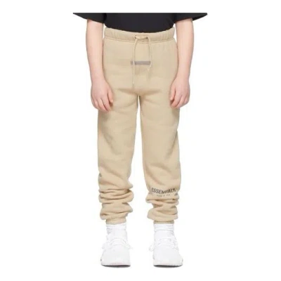 Essentials Fear Of God  Fw21 Kids Beige/linen Fleece Lounge Pants In Gold