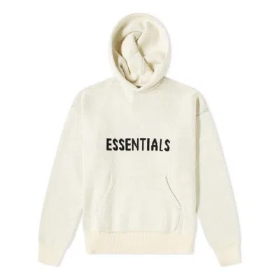 Essentials Fear Of God  Fw21 Knit Logo Hoodie 'buttercream'