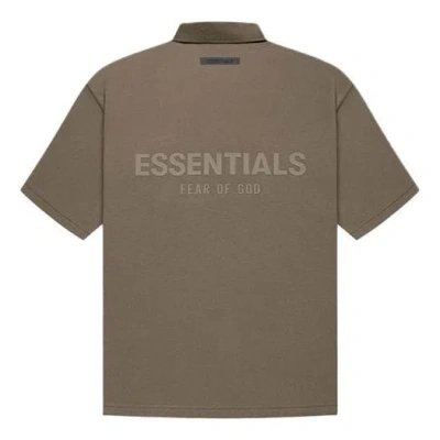 Essentials Fear Of God  Fw21 Logo Polo Shirt 'harvest'