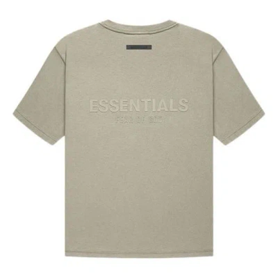 Essentials Fear Of God  Fw21 Logo T-shirt 'pistachio' In Green