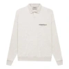Essentials Fear Of God  Fw21 Long Sleeve Polo Shirt 'oatmeal' In White