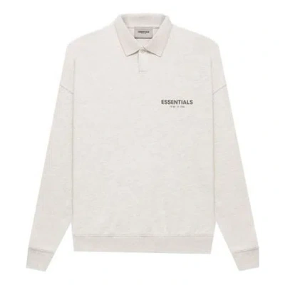 Essentials Fear Of God  Fw21 Long Sleeve Polo Shirt 'oatmeal' In White