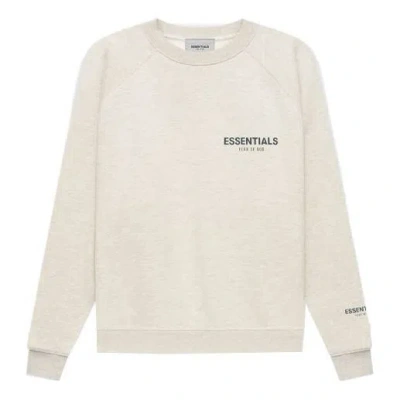 Essentials Fear Of God  Fw21 Pullover Crewneck Light Heather Oatmeal In Neutral