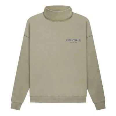 Essentials Fear Of God  Fw21 Pullover Mock Neck Sweatshirt 'pistachio' In Brown