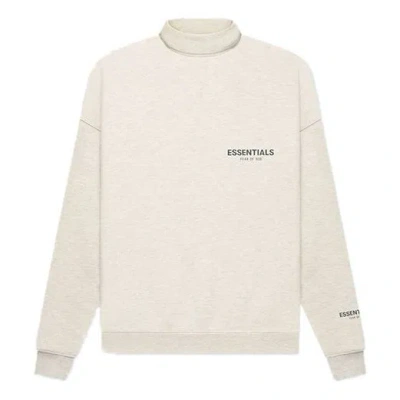 Essentials Fear Of God  Fw21 Pullover Mockneck Light Heather Oatmeal In Neutral