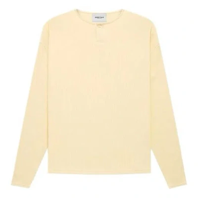 Essentials Fear Of God  Fw21 Thermal Henley L/s Buttercream In Yellow
