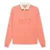 Essentials Fear Of God  Fw22 1977 Henley Rugby Polo 'coral' In Orange