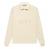 Essentials Fear Of God  Fw22 1977 Henley Rugby Polo 'egg Shell' In White