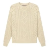 Essentials Fear Of God  Fw22 Cable Knit 'egg Shell' In Neutral