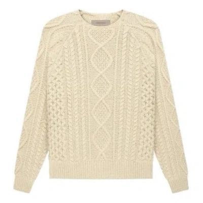 Essentials Fear Of God  Fw22 Cable Knit 'egg Shell' In Neutral