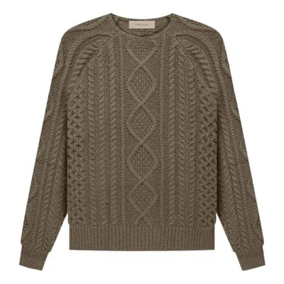Essentials Fear Of God  Fw22 Cable Knit 'wood'' In Brown