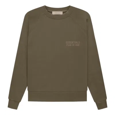 Essentials Fear Of God  Fw22 Crewneck 'wood' In Green