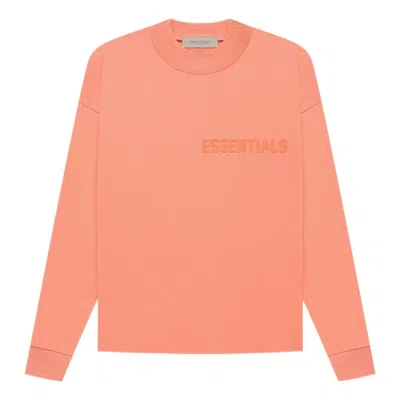Essentials Fear Of God  Fw22 Long Sleeve Tee 'coral' In Orange