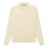 Essentials Fear Of God  Fw22 Ls Polo Polo 'egg Shell' In Neutral