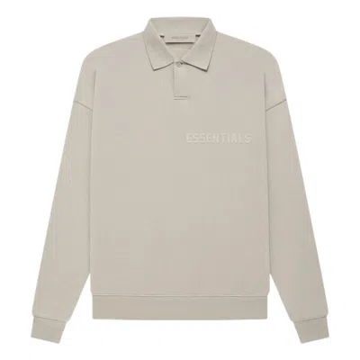 Essentials Fear Of God  Fw22 Ls Polo 'smoke' In Gray