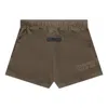 Essentials Fear Of God  Fw22 Nylon Running Shorts Wood In Burgundy