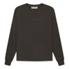 Essentials Fear Of God  Fw22 Relaxed Crewneck Off Black In Brown