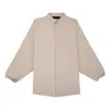Essentials Fear Of God  Fw23 Button Down Shirt 'silver Cloud' In Gray