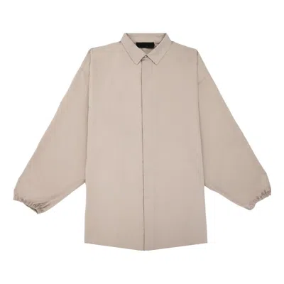 Essentials Fear Of God  Fw23 Button Down Shirt 'silver Cloud' In Gray