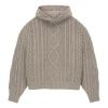 Essentials Fear Of God  Fw23 Cable Knit Hoodie 'core Heather'
