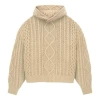 Essentials Fear Of God  Fw23 Cable Knit Hoodie 'gold Heather'